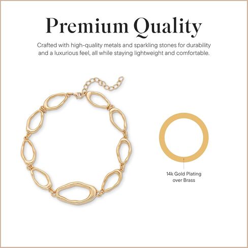 عقد سلسلة Rocksbox Joni من الذهب - قلادة سلسلة مكتنزة للنساء - طلاء ذهب عيار 14 قيراط - مجوهرات عالية الجودة - 17 بوصة مع موسع in Kuwait