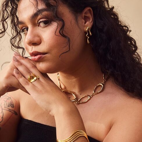 عقد سلسلة Rocksbox Joni من الذهب - قلادة سلسلة مكتنزة للنساء - طلاء ذهب عيار 14 قيراط - مجوهرات عالية الجودة - 17 بوصة مع موسع in Kuwait