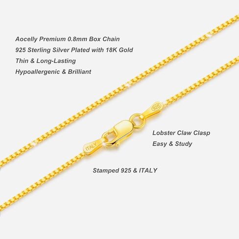Sterling Silver 1mm Box Chain Necklace,Sturdy Lobster Claw Clasp,Classic and Premium Thin Italian Box Chain Necklace 14-24 Inches in Saudi Arabia