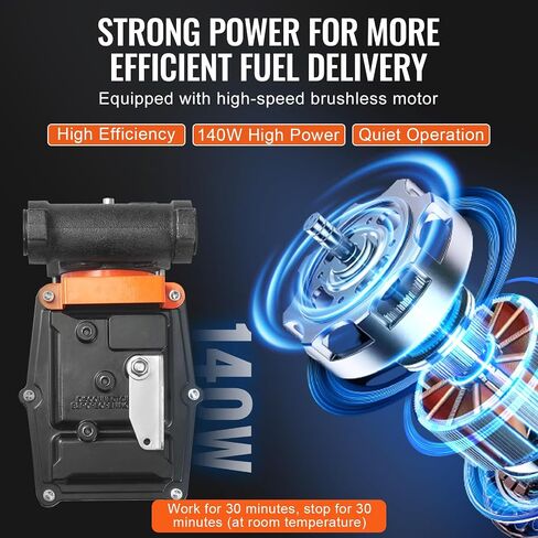 VEVOR Fuel Transfer Pump, 12V DC 15 GPM 1/4 HP, Portable Electric Diesel Transfer Pump with Auto Shut-Off Fuel Nozzle, Long Inlet & Outlet Hose for Gasoline, Diesel, Kerosene, Methanol Blends in Saudi Arabia