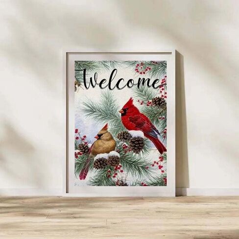 ZQEATRY 5D Winter Red Bird Diamond Art Kits for Adults,DIY Full Drill Welcome Cardinal Diamond Art Kits Diamond Crystal Rhinestone Embroidery Craft Kits for Home Wall Decor 12x16inch in Saudi Arabia