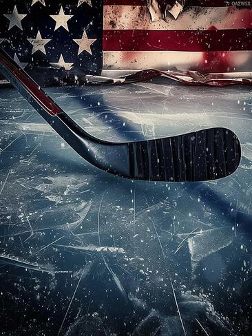 QAZWSX American Flag Hockey Diamond Painting Kits for Adults, DIY 5D Ball Sports Diamond Art Full Drill for Adult, for Beginner Home Wall Decor Gift 12x16 Inch in Saudi Arabia