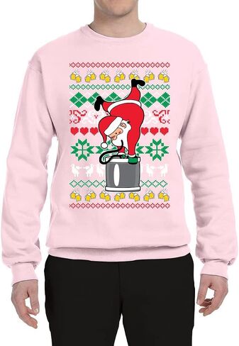 Wild Bobby Santa Keg Stand Beer Drinking Drunk Ugly Christmas Sweater Unisex Crewneck Sweatshirt in Saudi Arabia