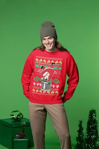 Wild Bobby Santa Keg Stand Beer Drinking Drunk Ugly Christmas Sweater Unisex Crewneck Sweatshirt in Saudi Arabia
