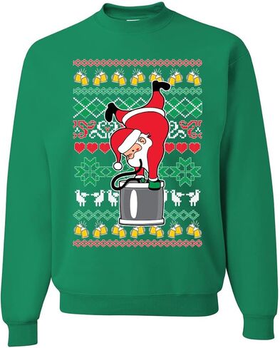 Wild Bobby Santa Keg Stand Beer Drinking Drunk Ugly Christmas Sweater Unisex Crewneck Sweatshirt in Saudi Arabia