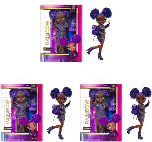 Rainbow High Jr High Series 2 Krystal Bailey- 9" Purple Posable Fashion Doll with Designer Accessories and Open/Close Backpack. Great Toy Gift for Kids Ages 6-12 Years Old & Collectors in Kuwait