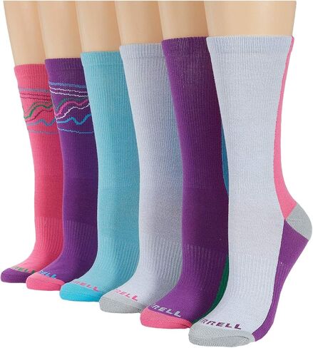 Merrell Men's Crew Socks, 6 Pack, Multi-Colored, Shoe Size: 9.5-12 in Saudi Arabia