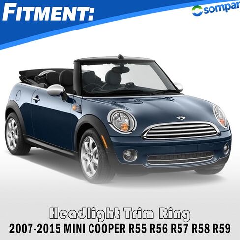 Headlight Trim Ring Headlamp Bezel Compatible with 2007-2015 Mini Cooper Gen2 R55 R56 R57 R58 R59 Replaces 51137149905 51137149906 Black Pair Driver Passenger Side in Saudi Arabia