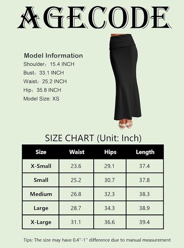 Women's Folded High Waisted Ribbed Knit Maxi Skirt Bodycon Fishtail Long Skirts in Saudi Arabia