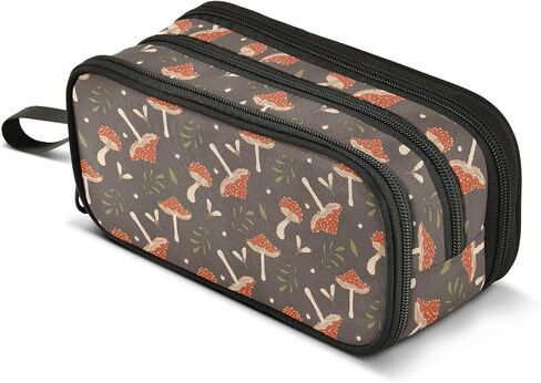 ALAZA Wild Forest Mushroom Pencil Case Large Capacity,Pencil Pouch Office College Large Storage Pen Bag 3 Compartment Pencil Cases for Women Adults Teen in Kuwait