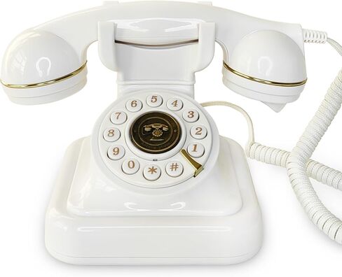 Vintage Landline Phone, Classic Exterior Design, Retro Desk Corded Dial Telephone, with Redial Function, Clear Sound for Home School Office（Sakura Pink） in Saudi Arabia