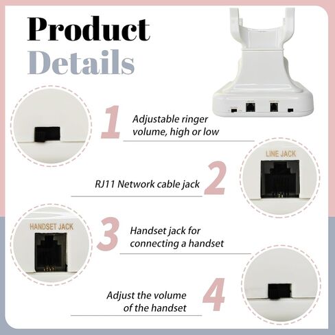 Vintage Landline Phone, Classic Exterior Design, Retro Desk Corded Dial Telephone, with Redial Function, Clear Sound for Home School Office（Sakura Pink） in Saudi Arabia