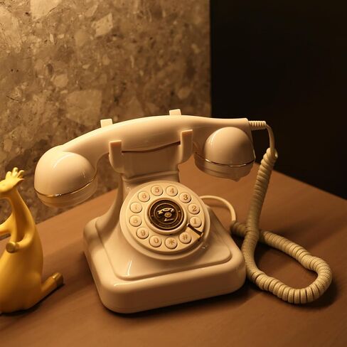 Vintage Landline Phone, Classic Exterior Design, Retro Desk Corded Dial Telephone, with Redial Function, Clear Sound for Home School Office（Sakura Pink） in Saudi Arabia