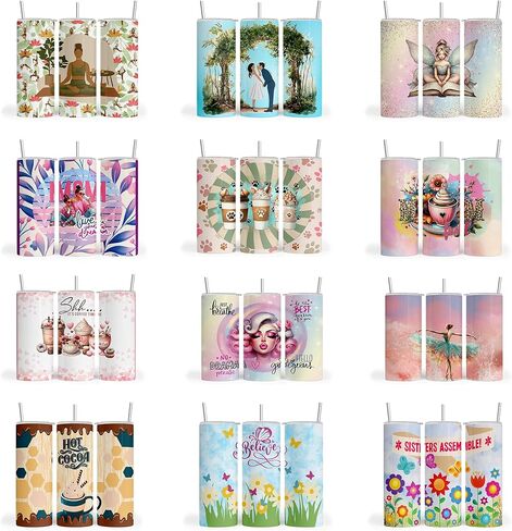 50 pc. Bundle Variety Pack, Tumbler Sublimation Wrap, Tumbler Transfer, Ready to Press Sublimation Transfer - 20 oz Straight Tumbler, Skinny Tumbler - Variety 5 RTP. 305, Small, Various in Saudi Arabia
