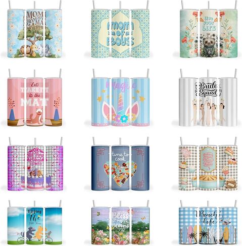 50 pc. Bundle Variety Pack, Tumbler Sublimation Wrap, Tumbler Transfer, Ready to Press Sublimation Transfer - 20 oz Straight Tumbler, Skinny Tumbler - Variety 5 RTP. 305, Small, Various in Saudi Arabia