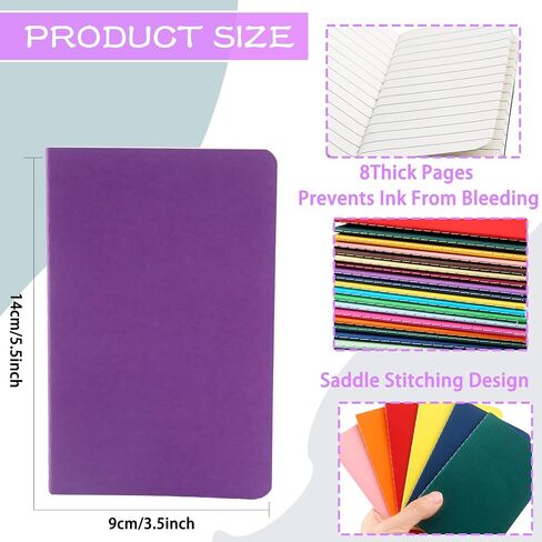 20 Pack Mini Blank Notebooks Bulk 3.5 x 5.5 Inch Colorful Small Notepads Pocket Memo Notebooks for School Office Supplies and Party Favors, 20 Colors (20) in Saudi Arabia