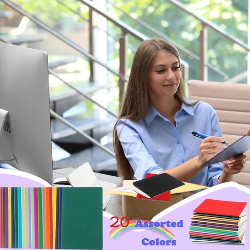 20 Pack Mini Blank Notebooks Bulk 3.5 x 5.5 Inch Colorful Small Notepads Pocket Memo Notebooks for School Office Supplies and Party Favors, 20 Colors (20) in Saudi Arabia