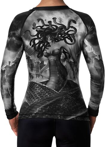 Raven Fightwear Women's Medusa Gorgon BJJ Rash Guard MMA Black in Kuwait