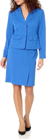 سترة Le Suit النسائية ذات المربعات اللونية وتنورة بفتحة أمامية in Kuwait