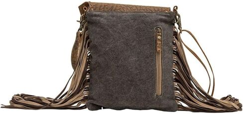Myra Bag Brown Dapples Conceal Carry Fringe Crossbody Bag S-3963 in Saudi Arabia