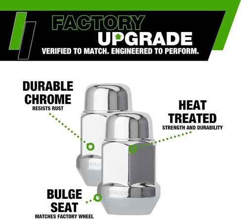 DPAccessories Lug Nuts Compatible with 1999-2004 Jeep Grand Cherokee - with Aluminum Factory Wheels - Chrome Lug Nuts - DGCH02F-CH/1 - Factory Wheel Lug Nuts in Kuwait