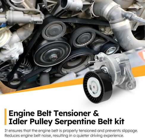 2722000270 Engine Belt Tensioner & Idler Pulley Serpentine Belt kit For Mercedes-Benz C300 C350 E350 E550 S550 ML350 ML550 SLK350 CLK350 R350 Replaces# 2722000270, 2722021019, 2722021419, 6pk2404 in Saudi Arabia