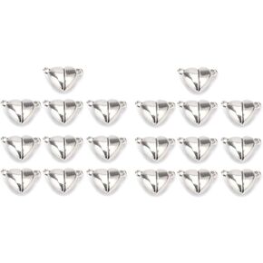 20Pcs Silver Friendship Heart Charm Necklaces, Necklace Layering Clasps, Metal Love Buckle Pendant Heart Shape Necklace Clasp Closures Bracelet Extender Jewelry Clasps, Jewelry Findings