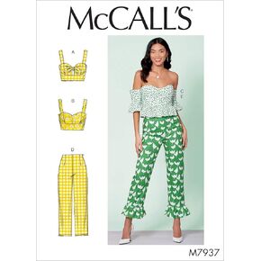 McCall's Patterns McCall's Women's Pants, Crop Tank, Shoulder Top, Sizes 6-14 Sewing Pattern, White