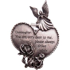 Wowser Goddaughter Visor Clip, Religious Car Accessory, Inspirational Gift, 3.75 Inches