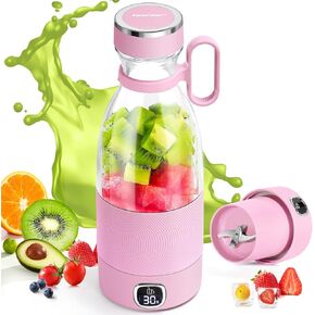 Spardar Portable Blender for Shakes and Smoothies with USB, 4000mAh Portable Blender 6pcs 3D Blades Strong Blending Power Personal Blender, BPA-Free Portable Juicer Smoothie Maker (Black A1)