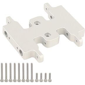 Aluminum Alloy Skid Plate Transmission Bottom Mount for Axial SCX24 C10 JLU Deadbolt Gladiator Bronco 1/24 Crawler Upgrade Parts (Silver)