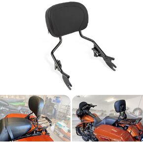 Detachable Sissy Bar Backrest - PSLER Passenger Rear Seat Back Pad Cushion Compatible with Touring, Street Glide, Electra Glide, Road Glide and Road King 2009-2022