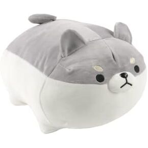 16" Shiba Inu Plush Corgi Plush Stuffed Animal Kawaii Plush Soft Pillow Doll Dog, Dog Plush Toy Gifts for Family, Friends, Kids (Grey) (Shiba Inu)