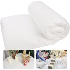 winemana Christmas Snow Decorations 8x2.7 FT Fake Snow Blanket Roll for Xmas Village Tree Houses Scene Display White Winter Decor Artificial Snow for Indoor Table Runner Party Wonderland Accessories