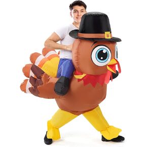 Stegosaurus Inflatable Turkey Costume for Adult Thanksgiving Costumes Men Women Halloween Costumes Funny Blow Up Costume for Cosplay
