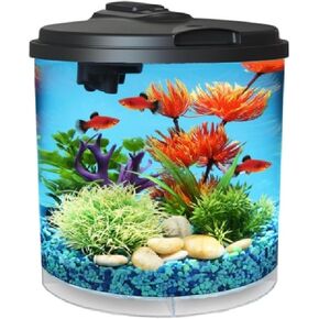 Koller Products AquaView 2-Gallon Aquarium Starter Kit with 7 Colors LED Light and Power Filter, Ideal for a Variety of Tropical Fish