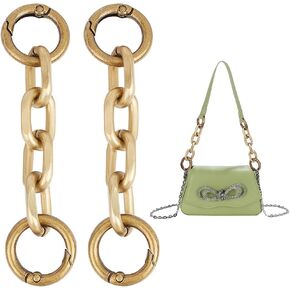 UNICRAFTALE 2Pcs Aluminum Bag Chain Light Gold Bag Extender Chains 9.7cm Purse Chain Metal Shoulder Bag Strap Extender with Spring Gate Rings for Bag Straps Replacement Accessories