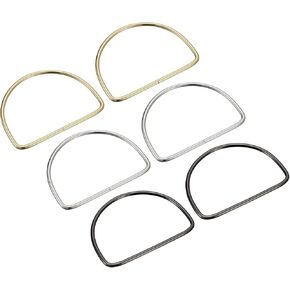 uxcell Semicircle Purse Handles Frame, 6Pcs 5.39" Metal Purse Handles Handbag Handles Replacement for Purse Making DIY Craft(Gold+Silver+Dark Grey)