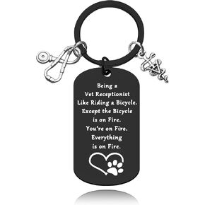 Baipilu Veterinarian Gift Thank You Keychain Gift Vet Tech Gift Veterinarian Graduation Gift Appreciation Keychain
