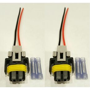 Muzzys (SET OF 2) PT2298 H11 H8 880 881 Female Adapter Wiring Harness Sockets Wire, Headlights Fog Lights, VSS Vehicle Speed Sensor, Transmission Output Shaft Sensor, Pigtail, Replaces ACDelco PT 2298