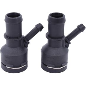 MOTOKU 2Pcs Engine Coolant Heater Hose Connector for VW Jetta GTI Passat CC Eos Tiguan Golf Beetle Audi A3 TT Q3 Quattro 2005-2016 Radiator Cooling Water Pipe Connector