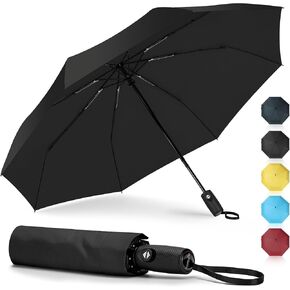 ZOMAKE Travel Umbrella Windproof Small Compact Umbrella 42 Inch - Portable Collapsible Umbrellas for Rain - Paraguas Automatic Open and Close Folding Umbrella Lightweight Packable for Women Men