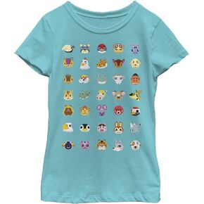 Nintendo Character Heads Girl's Solid Crew Tee