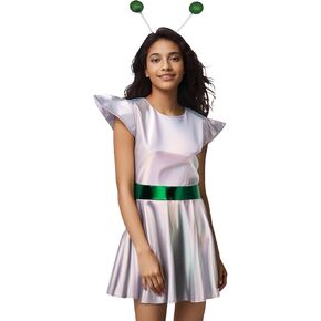 Alien Costume Dress for Women Halloween Party Set Accessories