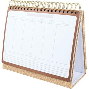 سي آر جيبسون PEC-24049 تقويم مكتبي أسبوعي غير مؤرخ للتخطيط، 52 صفحة، 10.5 بوصة عرض × 8.5 بوصة ارتفاع، منسوج باللون البني المصفر in Kuwait