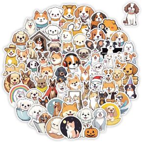 100 Pcs Cute Dog Stickers for Kids Puppy Stickers for Water Bottle Laptop Scrapbook, Dog Decor Dog Party Favors for Adults Teens Kids Boys Girls, Waterproof Dog Stickers Pack