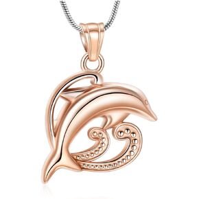 Dolphin Urn Necklace For Ashe Stainless Steel Pendant Cremation Heart Shape Urn Necklaces Keepsake Ashes Holder Jewelry
