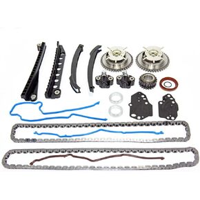 Timing Chain Kit with Tensioner Guides Cover Gaskets Cam Phaser Engine Variable Camshaft Timing Cam Phaser VCT VVTi Actuator Timing Sprocke For 5.4L 3V