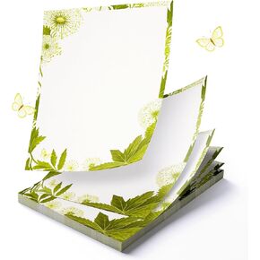 70 PCS 8.5 x 11" Greenery Flower Butterflies Blank Printer Paper Decorative Paper Greenery Cards for Wedding Office School Home Supplies DIY Drawing, Pretty Stationary Paper, Decorative Printer Paper