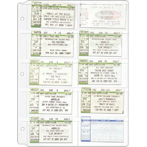 StoreSMART Ticket & Stub Binder Page - 10 Pockets per Page - 10-Pack - VH308-TKT-10